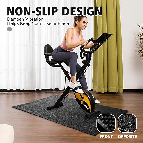 Bike Mat | 6mm, 30" x 72" Exercise Bike Mat/Treadmill Mat for Hardwood Floors or Carpet, Non-Slip Sweat-Proof Exercise Equipment Mat for Bike Trainer/Stationary Spin Bike/Indoor Cycling - size: 1/4" thick, 30" x 72"