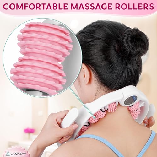COZLOW Cellulite Massage Roller - Pink - Anti-Cellulite Massager with Detachable Roller Handles for Thighs, Legs & Buttocks - Fascia Massage Tool for Lymphatic Drainage & Deep Tissue Therapy - color: Pink
