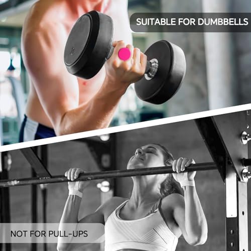 Anti-Slip Workout Grips - Widened and Thickened Rubber Hand Protector Ryptfit Grips for Weightlifting, Pull-ups, Gym for Men and Women, Silicone Gym Grip Pads, Soft, Pal - color: pink
