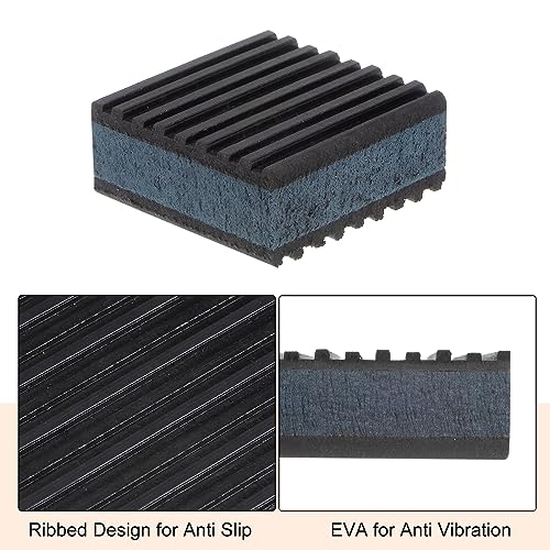 HARFINGTON 12pcs Rubber Anti Vibration Pads 2" x 2" x 7/8" Isolation Vibration Absorbing Pad Damping Mat Anti-Skid Noise with EVA Center for Air Compressor Conditioner Treadmill Washer