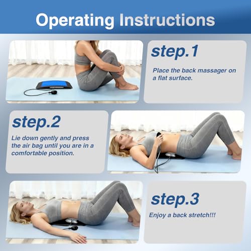 Back Stretcher for Lower Back Pain Relief, Adjustable Lumbar Traction Device, Ergonomic Spine Board with Acupressure Points, Back Massager for Spinal Decompression and Scoliosis - color: Blue