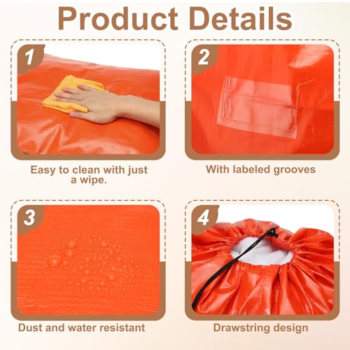 uxcell 2Pcs Extra Large Moving Bags, 15 x 12.6 x 24" Heavy Duty Woven Clothes Storage Totes Waterproof Packing Bags with Elastic Band and Handle for Home Camping Packing Quilts, Orange - color: Orange, size: 15 x 12.6 x 24"
