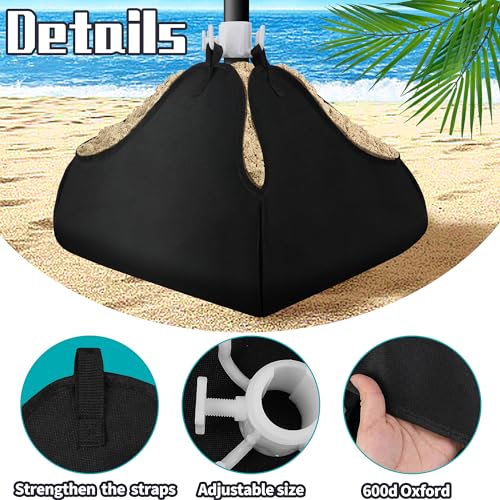 DECOHS 1 Set Beach Umbrella Base Weight- 600D Oxford Cloth Sun Umbrella Fillable Weights Sand Bags- Heavy Duty Beach Umbrella Stand Sand Anchor for Outdoor Patio Garden - color: 1 Set