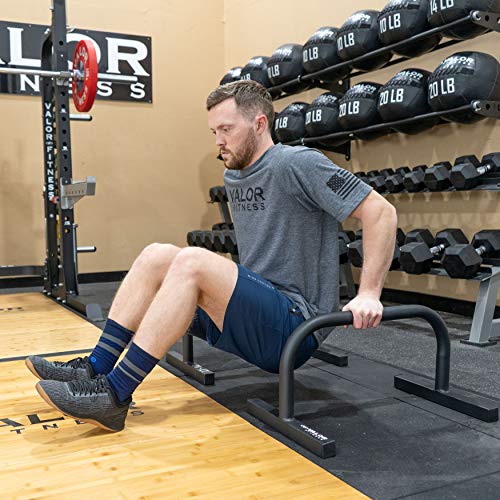 Valor Fitness Parallette Bars for Calisthenics, Push Ups, Dips, L-Sits and Handstand Training, Heavy Duty Bodyweight Strength Equipment, Pair Home Gym Workout
