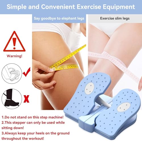 Mini Stepper Trainer, Reinforced Nylon Foot Stepper Exercise Machine Quiet Stair Stepper Foldable Leg Exerciser Peddle for Home Office - color: Blue
