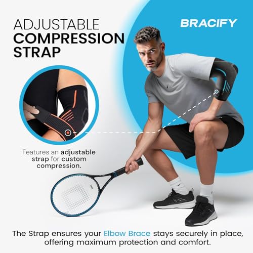 Tennis Elbow Brace for Women & Men, Fitness and Everyday Use (Large) | Elbow Compression Sleeve for Tendonitis, Arthritis, Tennis Elbow & Golfers Elbow, Reduce Elbow Pain During Fitness Activity - color: Blue, size: Large