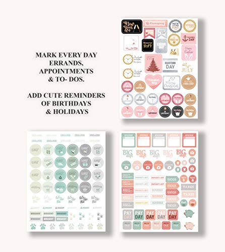 Lamare Productivity Planner Stickers for Women – for School, Work, Office - style: Productivity Stickers