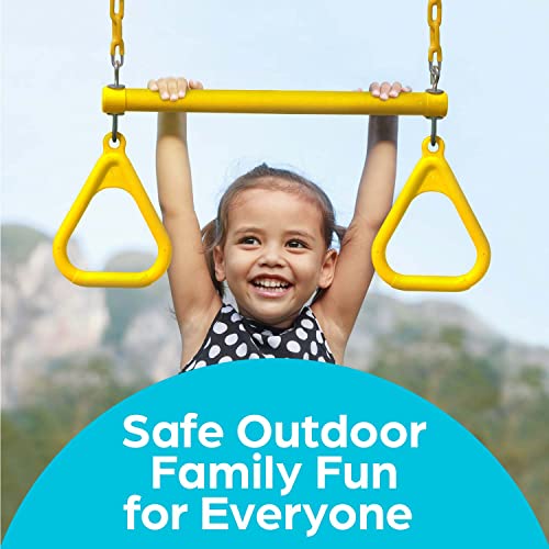 Jungle Gym Kingdom Swing Sets for Backyard, Monkey Bars & Swingset Accessories - Set Includes 18" Trapeze Swing Bar & 48" Heavy Duty Chain with Locking Carabiners - Outdoor Play Equipment (Yellow) - color: Yellow