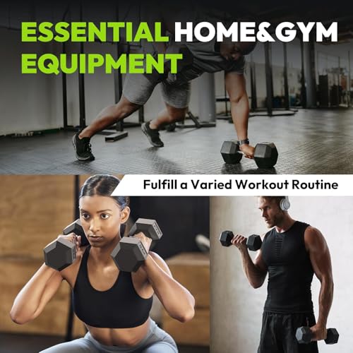 Hex Dumbbell Sets, 90-640 lb Rubber Encased Exercise & Fitness Dumbbells Set, Hand Weight for Strength Training, Weight Dumbbells - size: 190 lb set (pair of 5, 15, 20, 25, 30)