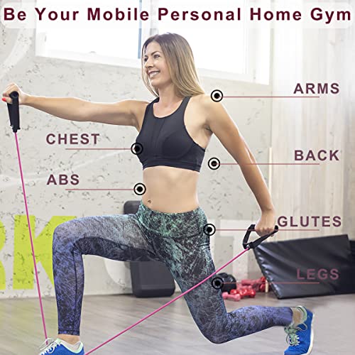 Resistance Bands with Handles, Single Resistance Bands, Exercise Bands with Handles, for Resistance Training, Physical Therapy, Home Workouts, Fitness, Pilates - color: black-50lbs