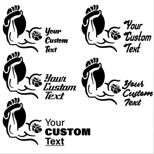 Custom Vinyl Wall Decals Letters with Hand Lifting Kettlebell - Custom Wall Decal with Your Text for Fitness Gyms Sports Centers - Add Your Text Home Gym Decal - color: Dec 21