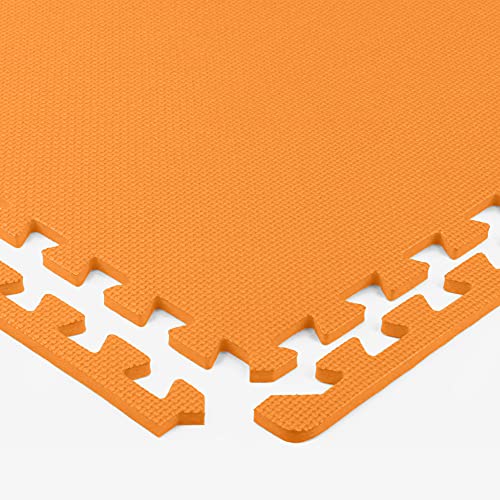 Flooring Inc's Puzzle Exercise Mats, EVA Foam Interlocking Floor Mats for Protective, Cushioned Workout Flooring for Home and Gym Equipment, Multiple Sizes & Colors - color: Orange, size: 1/2" Thick