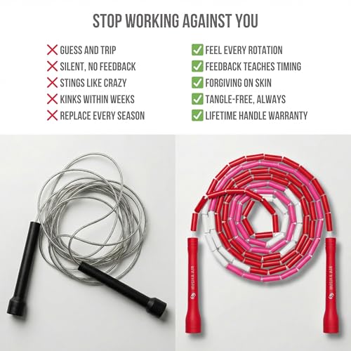 Pro-Grade Beaded Jump Rope for Beginners - color: Irisha