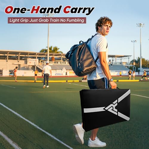 Martial Arts Kicking Shields Pad for Muay Thai, Taekwondo, Football, Basketball Training - Denser Foam, Longlasting PU Leather Kick Shield - style: 16x24in Black Pro