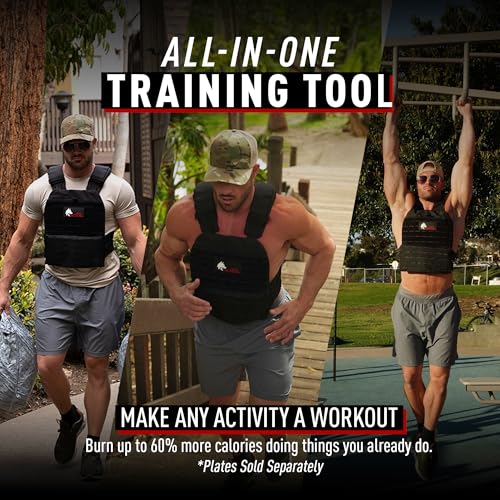 Wolf Tactical Adjustable Weighted Vest for Men & Women - Rucking, Workout, Running, Walking & CrossFit Weight Vest for Strength Training & Fitness - color: OD Green