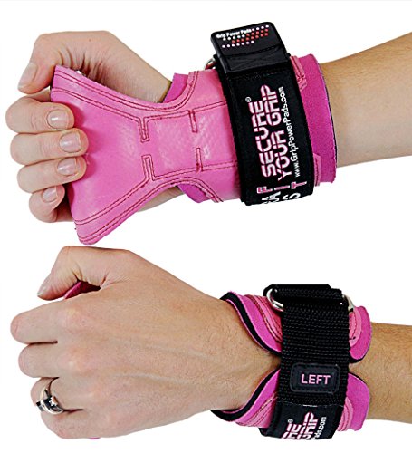 Cobra Grips Weight Lifting Gloves with Adjustable Neoprene Padded Wrist Wraps - Heavy Duty Alternative to Power Lifting Hooks for Deadlifts - color: FIT Pink Rubber, size: 4.25 - 7.0"
