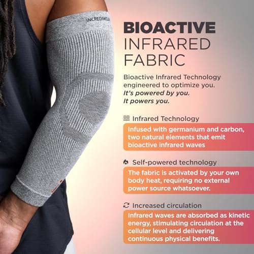 Incrediwear Elbow Sleeve – Infrared Elbow Brace for Joint Pain Relief | Elbow Sleeves for Women and Men, Elbow Support Sleeve for Tennis Elbow, Golfer's Elbow, Tendonitis, Bursitis, and Recovery - color: Grey, size: Small (Pack of 1)