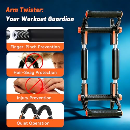 Twister Arm Trainer with Push-Up Grips, Adjustable Resistance (20-90LB), Unisex Chest Workout Equipment, Spring Resistance Exerciser for Muscle Building & Shaping - size: 20-60lbs