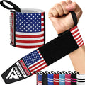 RDX Wrist Wraps for Weightlifting (Pair), IPL USPA Approved, Elasticated 18” Cotton Straps Support with Thumb Loop, Gym Wrap for Weight Lifting Powerlifting Competition Strength Training Bodybuilding - color: USA Flag
