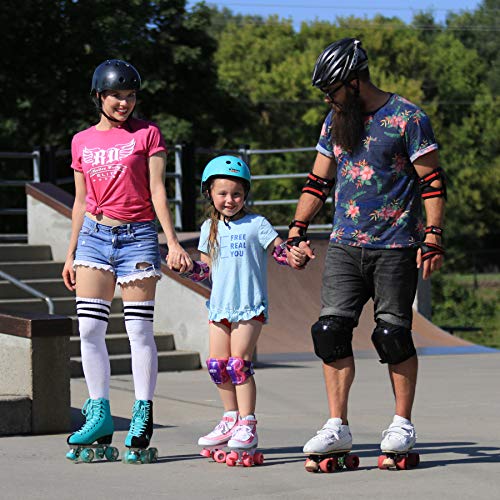 Roller Derby Firestar Youth Skates for Girls, Boys, Beginners, Kids - color: White/Mint, size: 12