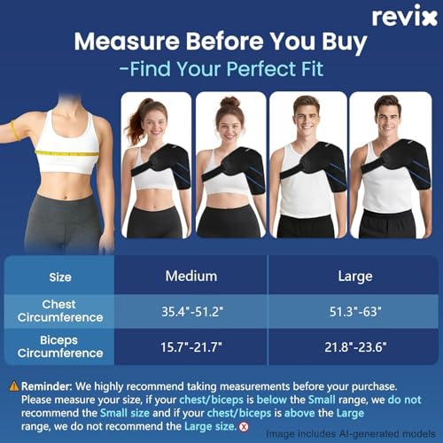 REVIX Shoulder Ice Pack Wrap & Brace for Rotator Cuff & Arm | Reusable Gel Shoulder Brace for Surgery Recovery, Rotator Cuff & Muscle Relief, for Men & Women - size: Medium, style: Black, 1 Gel Pack+1 Shoulder Brace