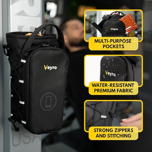 Veyro Magnetic Gym Bag with strong Magnetic Phone Holder - Gym water bottle bag holder for men and women - Compact Gym Crossbody Pouch - Compact Crossbody Pouch (Black)