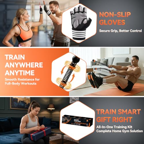 Cordless Battle Ropes Adjustable Trainer, Ropeless Weighted Portable Exercise Equipment for Home Gym Workouts, Compact Arm Strength for Men Women, Heavy Flex Rope Stick Fitness Gift - style: Black