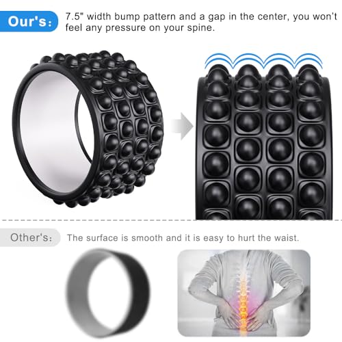 Kipika Back Roller Wheel,Back Stretcher,Back Cracker,Yoga Wheel, Foam Roller for Back Pain Relief and Posture Correction with Massage Ball