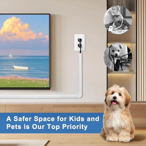 ZhiYo Cord Hider Kit, Cord Covers for Wires on Wall, Self-Adhesive Cable Raceway, TV Cord Hider for Wall Mounted TV, Paintable Cable Management Cover Kit, 7X L14in x W0.95in x H0.55in, White - color: White, size: W0.95in X H0.55in X L99in