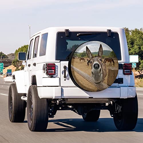 Funny Donkey Spare Tire Cover with Backup Camera Hole Wheel Tire Cover Fit Trailer, RV, SUV and Many Vehicle 17inch - color: Funny Donkey, size: 17" with Backup Camera Hole