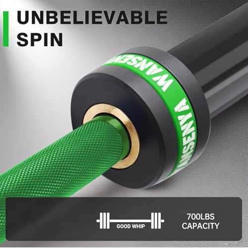 7FT Olympic Barbell 45lb,28MM 2 Inch Olympic Bar for No. 45 Steel,Olympic Weight Bars for Lifting,CrossFit,Bench Press,Deadlift,Squats,Strength Training bars - color: DarkGreen-700LBS