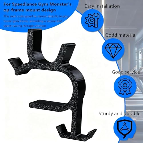 Compatible with Speediance Gym Monster 2 Barbell and Accessories Holder, 2-Pack Top-Frame Mount with D-Rings and Carabiners