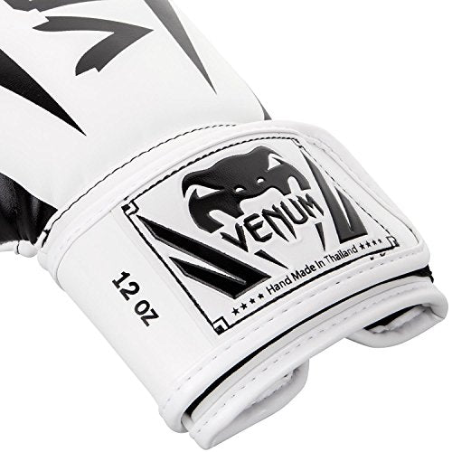 Venum Elite Boxing Gloves - color: White/Black, size: 10-Ounce