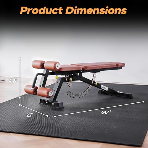 Adjustable Weight Bench with Transport Wheels for Home Gym - color: Basic - Black/Grey
