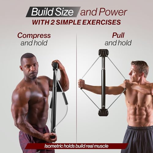 Bullworker Bow Classic 36" Isometric Exercise Equipment, Portable Home Gym Customized Variable Resistance, Chest and Arm Trainer, Full Body Strength Trainer, Shoulder Exerciser