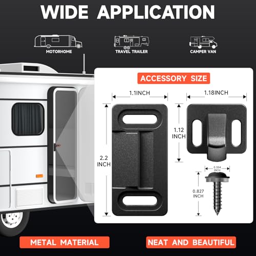 Zinc Alloy RV Screen Door Latch,Camper Screen Door Latch Replacement Kit,RV Screen Door Handle for Motorhome,Travel Trailer, Camper - color: Black, size: Right Handle