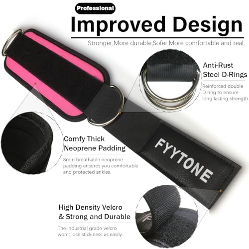 Ankle Resistance Bands with Cuffs - Workout for Gym&Home, Glute Butt Exercise Equipment,Ankle Weights for Lower Body, Shaping the Perfect Butt - color: Pink