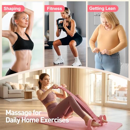 Pedal Resistance Band with Handle, 2026 New Upgrate 8 Tube Exercise Band 3‑in‑1 Multi-Function for Foot Pedal Pull, Back Stretch & Chest Expand, Portable Latex Fitness
