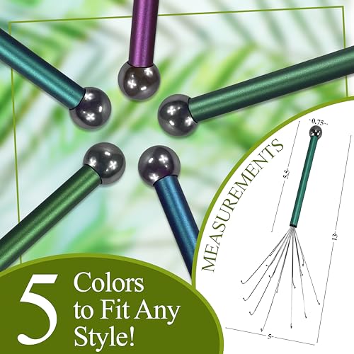 stargo Massage Master Metal Back Scratcher Extendable for Men, Women, Elderly - Wide Wire Claw Scratching Head Body Massager - Hand Back Scratch for Adults, Dogs - Massage Stick Gift - color: Metallic Turquoise