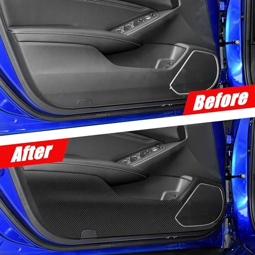 TOMALL 4pcs Car Door Anti Kick Pads Stickers Compatible with Honda 10th Gen Accord 2018+ Door Anti-Scratch Guards Protector Carbon Fiber Interior Modification Film Decals Trim Decor (Carbon Fiber)