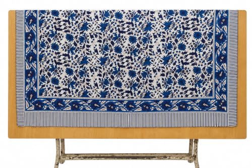 100% Cotton Hand Block Print Pareo Sarong Swimsuit Wrap Skirt Cover Up Long Women’s Apparel Fabric Beach Bikni (73" x 44") - color: Blue 5