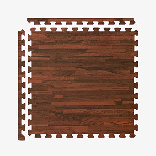 IncStores Premium Soft Wood Print Foam Flooring Tiles | Interlocking Foam Tiles for Home, Gym, Training and Yoga | 3/8 and 5/8 Inch - color: 5/8" - Textured Mocha, size: 24 Sq Ft