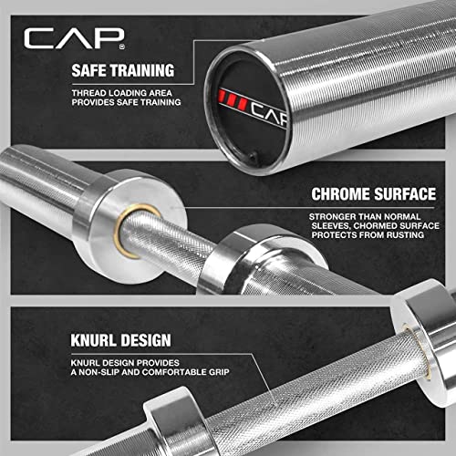 CAP Barbell Olympic Dumbbell Handles | Multiple options - style: Chrome No Collars