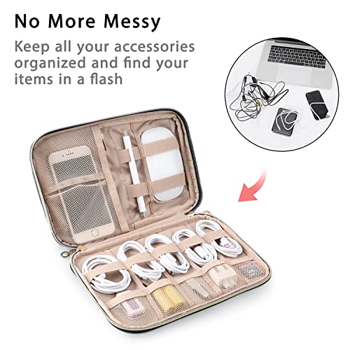 BAGSMART Electronics Organizer Travel Case, Travel Cable Organizer Bag for Travel Essentials & Accessories for Women, Cord Organizer for Phone, SD Card, Grey - color: G-Grey