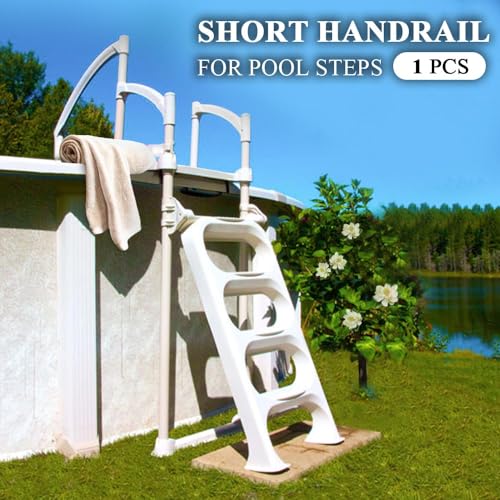 G-PLUS Short Handrail for Above Ground BiltMor Swimming Pool Step - size: White(short)
