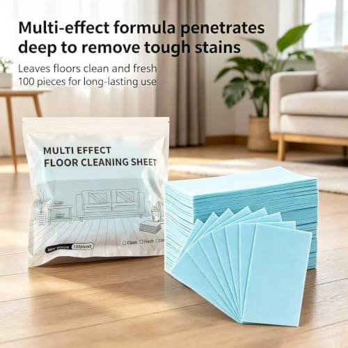 100 Piece Floor Cleaning Tablets Multi-Surface Cleaner, Floor Cleaning Tablets Sheets, Laminate & Vinyl Floors, Dissolvable Mop Cleaning Solution for Home & Kitchen Use (Pink) - color: Pink
