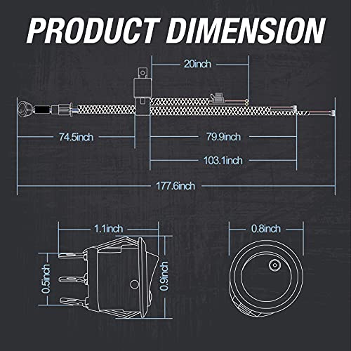 Wiring Harness 2 Lead, ACEC SHOP Light Bar Wiring Harness 12V 40A Rocker Switch Relay Fuse Nylon Wiring Harness Kit for Light Bars Work Lights Fog Lights Rock Lights for Truck UTV ATV Car Boat - style: 2 Lead
