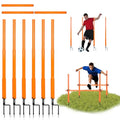 Hikeen Telescopic Length Soccer Poles Fixed & Collapsible Options Agility Training Hurdles and Football Obstacle for Teenager Soccer Training Outdoor Sports Speed Training Equipment - size: Short-42.5", style: 6 rods