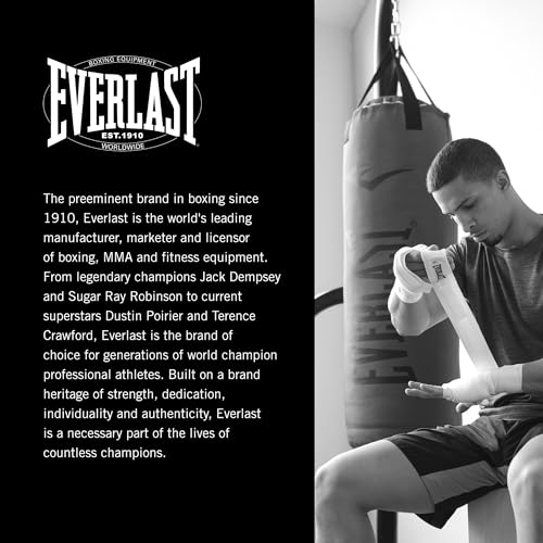Everlast Elite Punching Bag | Durable Boxing MMA, Adults | Muay Thai - color: Black with Hanger, size: 80 lb