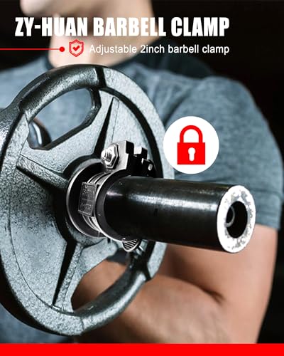 Olympic Barbell Clamps 2 inch Adjustable Barbell Clips Quick Release Pair of Locking Weight Clips for Bars - color: Black